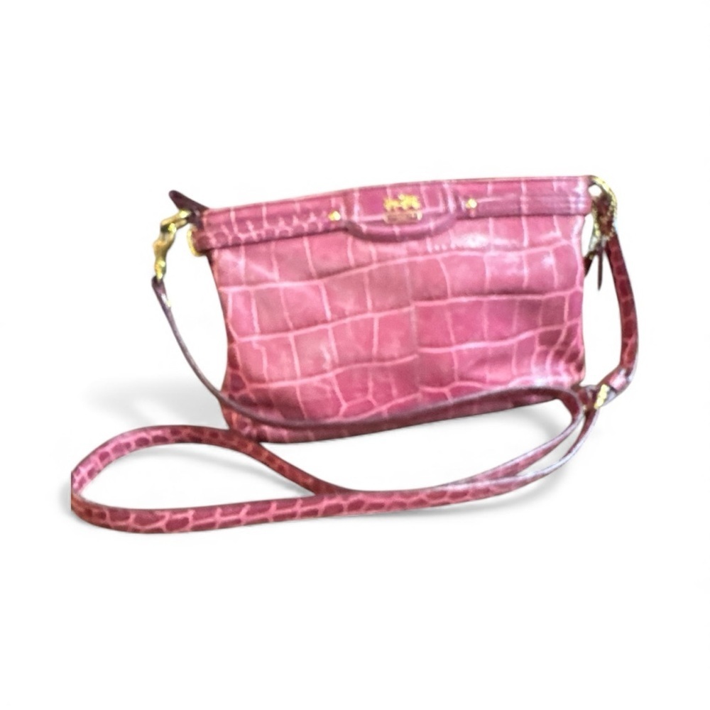 Coach Raspberry crocodile bag